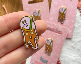 Ghost Coffee Enamel Pin - Hard Enamel Pin