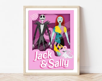 Jack and Sally Horror Doll Print