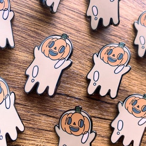 Pumpkin Ghost Enamel Pin | Halloween Enamel Pin