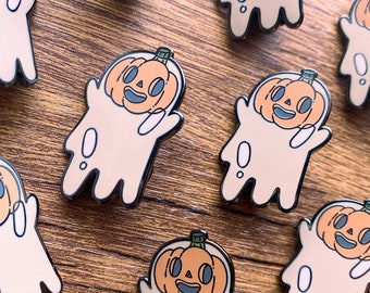 Pumpkin Ghost Enamel Pin | Halloween Enamel Pin