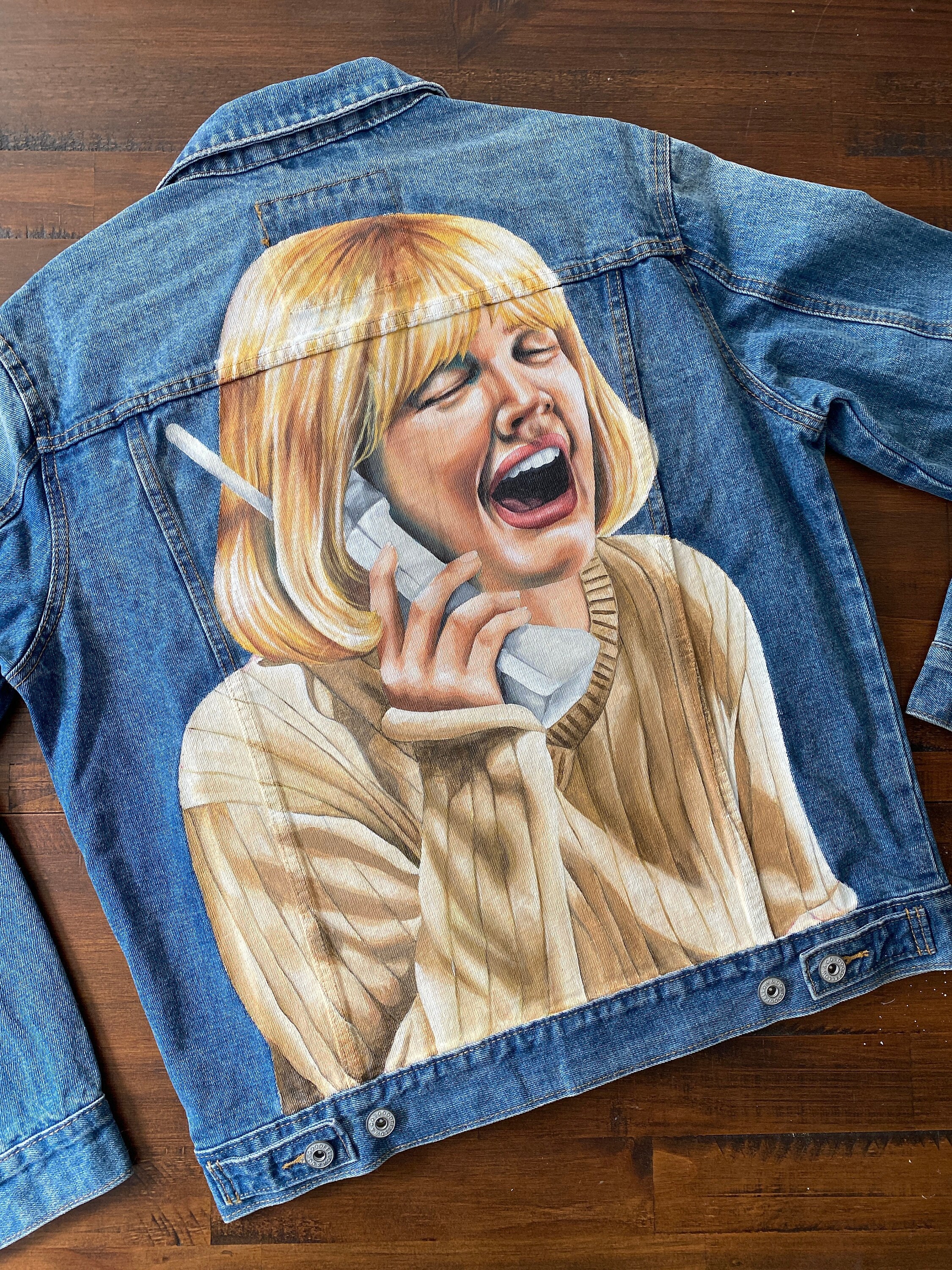 Buy Custom Hand Painted Denim Jacket swag Artwork Online in India