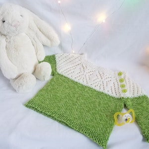 Hand Knit Lace yoke pullover baby sweater