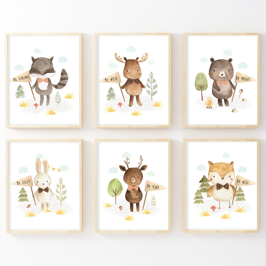 Woodland Nursery Decor. Printable Set of 6. Woodland Nursery Prints for ...