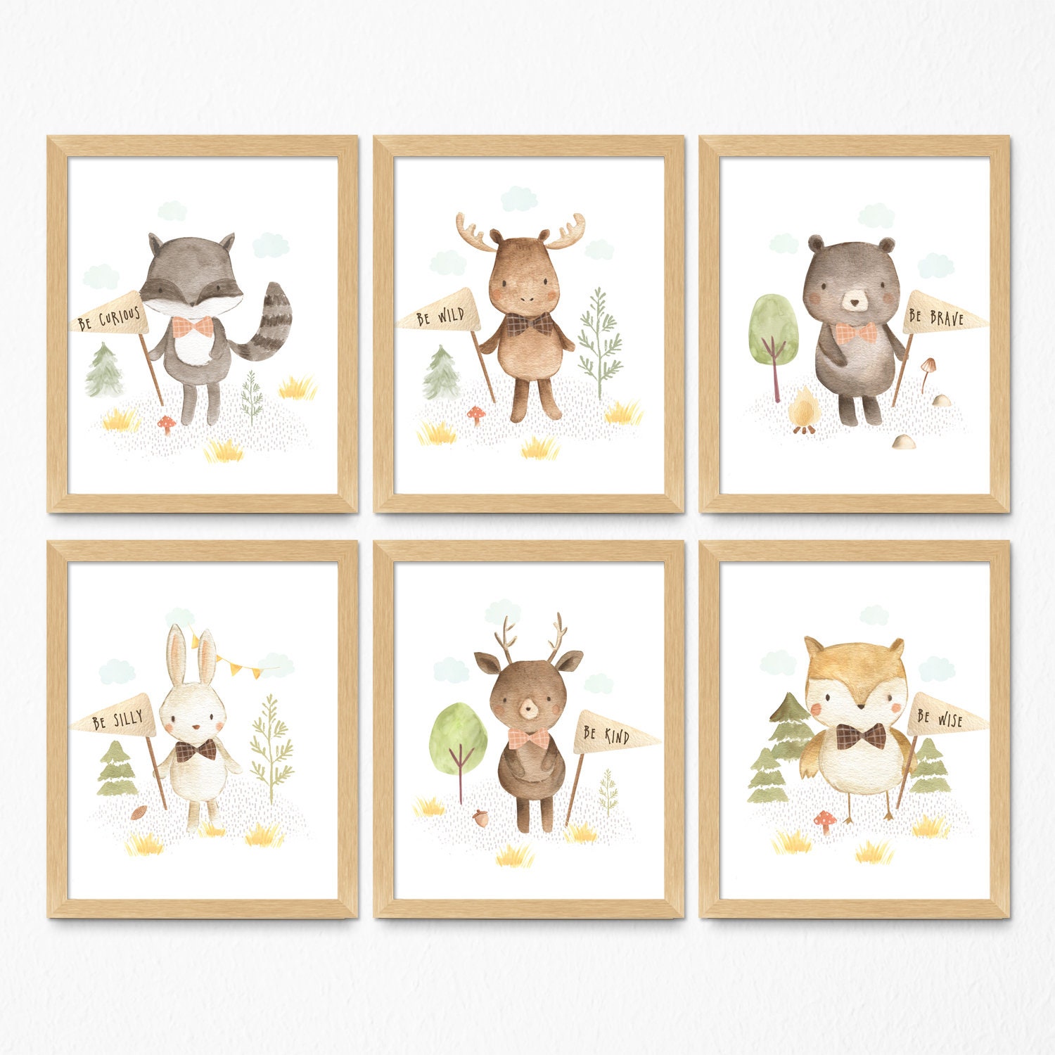 Woodland Nursery Decor. Printable Set of 6 Woodland Nursery Etsy