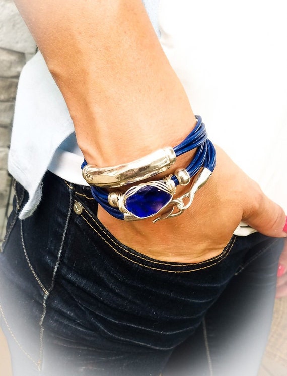 Designer leather wrap bracelet online
