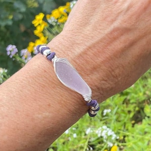 Sea Glass Friendship Bracelet |Friendship Bracelet |Sterling Suede Knotted Sea Glass Bracelet | Stackable Casual Everyday Bracelet