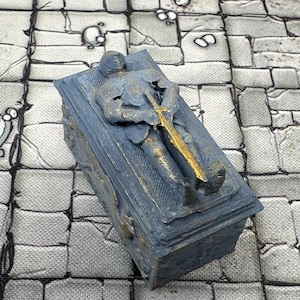 dnd Knight&#39;s Tomb Sarcophagus Mausoleum Catacombs Burial Vault Tabletop Scatter Terrain RPG D&D Pathfinder Dungeons and Dragons