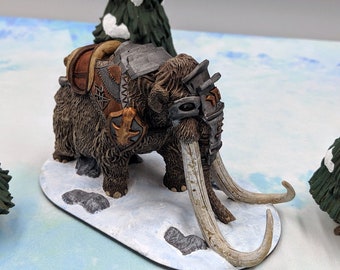 dnd Woolly Mammoth Ice Age Prehistoric Creature Animals Pathfinder Tabletop Scatter Terrain | Dungeons and Dragons |  RPG Miniature
