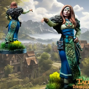 dnd RESIN Esmira Noble Born Adventurer Female 28mm Miniature Merchant Townsfolk NPC Torbridge Cull Tabletop Terrain D&D Dungeons and Dragons