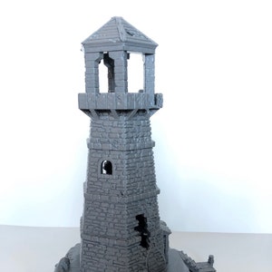 dnd Abandoned Lighthouse Beacon Tower Coastal Watchtower Tabletop Scatter Terrain Pathfinder RPG D&D Dungeons and Dragons