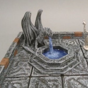 dnd  Dragon Fountain- 28mm Tabletop Scatter Terrain Miniature RPG  D&D Dungeons and Dragons