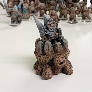 dnd Dirtle Calvary set of THREE Armies of the Earthenkind Earth Elemental Golem Tabletop Miniatures RPG Pathfinder D&D Dungeons and Dragons