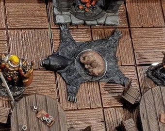 dnd Bearskin Rugs Pelts Fur Trade Hunter Trophy Tanning Dire Bear - Tabletop Scatter Terrain RPG Pathfinder D&D Dungeons and Dragons