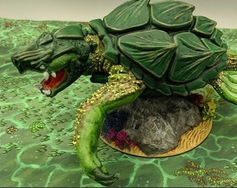 dnd Dragon Turtle |  Aquatic Sea Monster Giant Turtle Ocean Reptile Tabletop Scatter Terrain | Dungeons and Dragons | Pathfinder