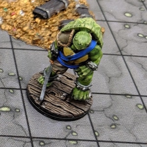 dnd Tortle Warrior with Sword Turtle Humanoid Race Tortoise People RESIN Miniature RPG Pathfinder D&D Dungeons and Dragons