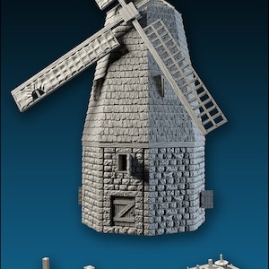 dnd Windmill Tabletop Village Medevial Scatter Terrain Wargaming Games RPG  D&D Dungeons and Dragons
