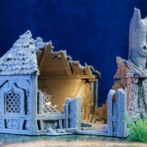 dnd Alchemist Ruined House Medieval Village Cottage from City of Tarok Terrain Wargaming Games RPG  D&D Dungeons and Dragons