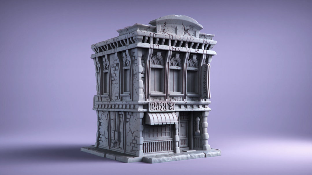 Dnd Barry's Barber Shop Barbershop Western Town Railway Terrain Wargaming  Games RPG D&D Dungeons and Dragons HO Railroad Diorama