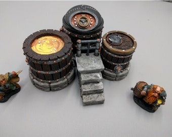 dnd Dwarf Brewing System - Dwarven AleWorks - 28mm Tabletop Terrain Miniature RPG  D&D Game | 28mm Miniature Dwarf RPG Terrain