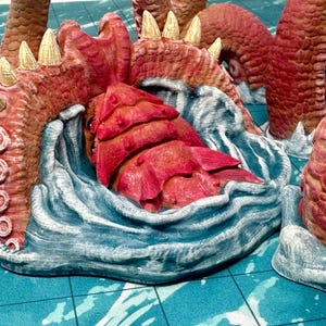 dnd KRAKEN Tabletop Sea Monster Pirate Ship Ocean Terrain Sea Creatures Tabletop Scatter Terrain RPG D&D Dungeons and Dragons image 7