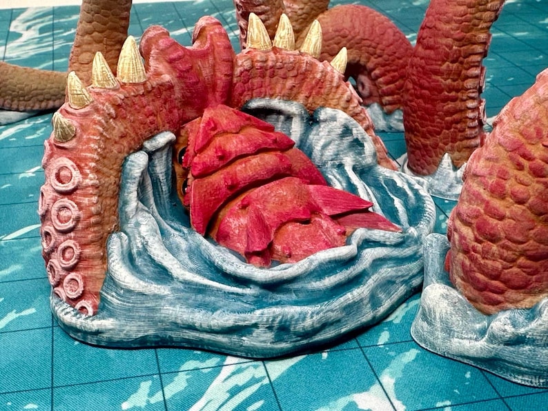 dnd KRAKEN Tabletop Sea Monster Pirate Ship Ocean Terrain Sea Creatures Tabletop Scatter Terrain RPG D&D Dungeons and Dragons image 7