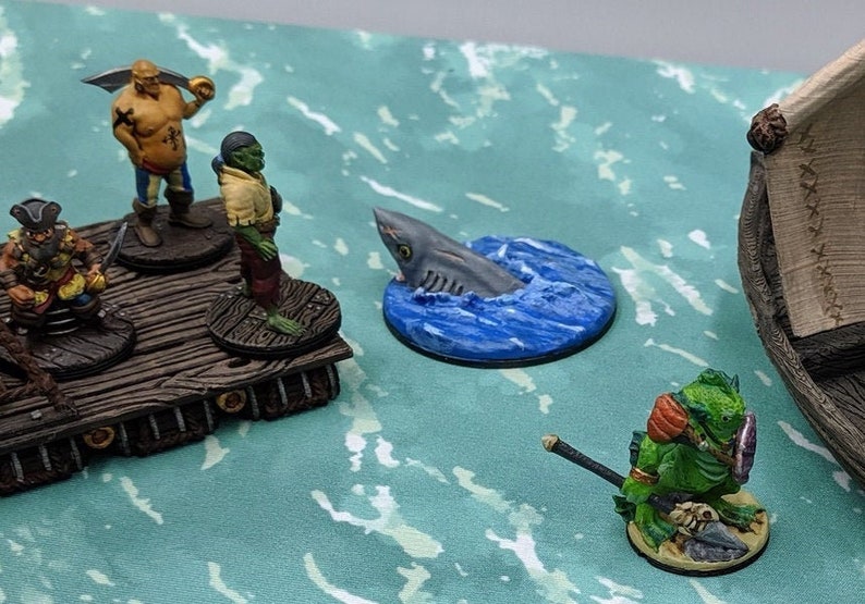 dnd Shark Sea Creatures Atlantis Ocean Tabletop Terrain Miniature RPG D&D Dungeons and Dragons Wargaming RPg Games image 1