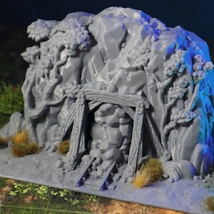 dnd Mine Entrance Mining Town Medieval Dwarf Dwarven Western Tabletop Scatter Terrain RPG D&D Dungeons and Dragons Railroad Diorama