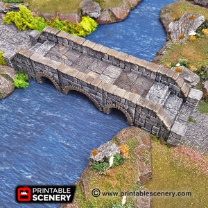 dnd Heavy Stone Bridge Village Tabletop Scatter Terrain RPG  D&D Dungeons and Dragons Elf Miniature