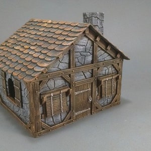 dnd Small STONE House Village Tabletop Terrain Miniature RPG  D&D Dungeons and Dragons  Wargaming RPG Games