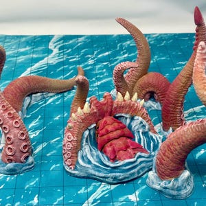 dnd KRAKEN Tabletop Sea Monster Pirate Ship Ocean Terrain Sea Creatures Tabletop Scatter Terrain RPG D&D Dungeons and Dragons image 4