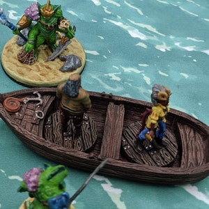 dnd Rowboat Row Boat Dinghy Tabletop Scatter Terrain RPG Games D&D Wargaming Scenery Pathfinder Dungeons and Dragons