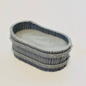 dnd Large Wooden Wash Tub Village Tavern Tabletop Scatter Terrain Miniature D&D Dungeons and Dragons Pathfinder RPG Games