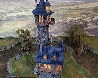 dnd Evil Sorcerer's Tower Wizard Keep Stronghold Realm Port Winterdale Tabletop Fantasy Scatter Terrain RPG  D&D Dungeons and Dragons