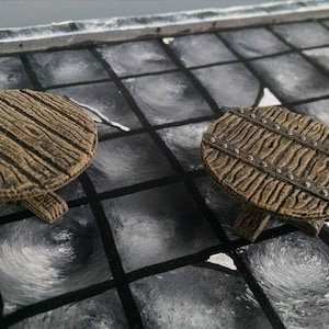 dnd SET of TWO Round Tables Tavern Village,Etc. Tabletop Terrain Miniature RPG  D&D Dungeons and Dragons