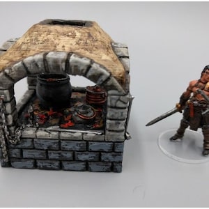dnd Open Cook Oven Hearth Outdoor Kitchen Campfire Cooking Tabletop Scatter Terrain Miniature RPG Pathfinder  D&D Dungeons and Dragons