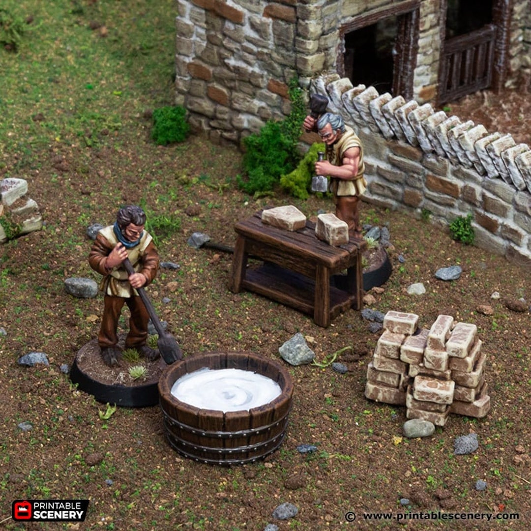 Dnd Stone Mason Workman Set With Tools From King and Country Etsy