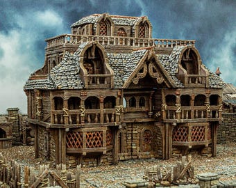 dnd City Inn Tavern Village City Building Ramshackle and Ruins RPG Pathfinder Dungeons and Dragons Games | RPG Tabletop Scatter Terrain