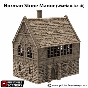 dnd Wattle and Daub Manor Medieval House from King and Country Village Tabletop Scatter Terrain RPG D&D Dungeons and Dragons image 6