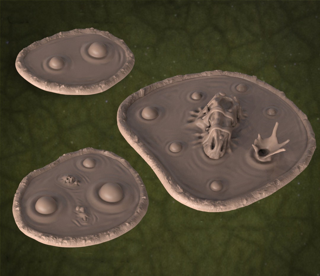 Dnd Tar Pits Set Sink Holes Quicksand Lizard Men Tabletop Scatter Terrain Pathfinder RPG D&D