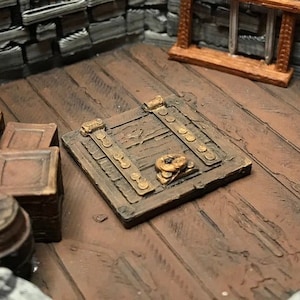 dnd Trap Door Set- Floor Hatch Hidden Entrance Secret Passage Tabletop Scatter Terrain RPG Pathfinder D&D Dungeons and Dragons