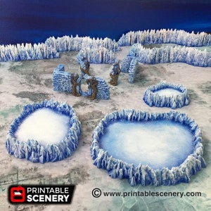 dnd Ice Pits  Lost Islands Tabletop Frozen Iceland Arctic Scatter Terrain RPG  D&D Dungeons and Dragons