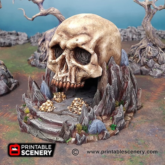 Dnd Titan Skull Cave Boneyard Scatter Desolation Barren Landscape