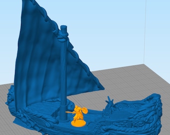 dnd Maiden's Gambit Ship Galley Pirate Boat Depths of Savage Atoll Tabletop Terrain RPG Dungeons and Dragons Games | 28mm Miniature Boat