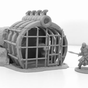 ndnd Rib Cage Bone Cell Jail Barbarian Tribal Prison- Tabletop Scatter Terrain Pathfinder D&D Dungeons and Dragons Wargaming RPG Spiele