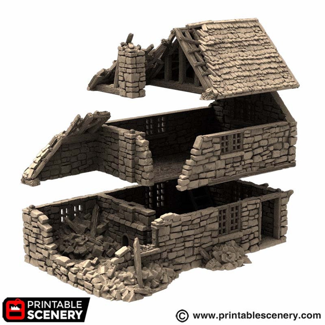 Dnd Ruined Hollyhock Cottage Medieval House From King and Country ...