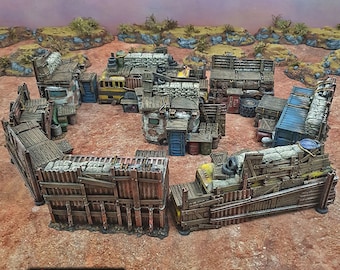 dnd Junkfort Ramparts Junkyard Wreck Urban Derelict Gaslands Wasteworld Post Apocalypse Tabletop Scatter Terrain RPG Dungeons and Dragons
