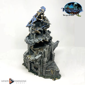 dnd Ruined Tor Guard Security Checkpoint Post Tower Bridge Medieval Tabletop Scatter Terrain RPG Pathfinder D&D Dungeons and Dragons