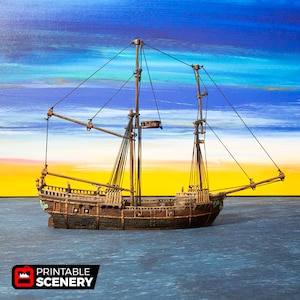 dnd The Brig Ship Sea Vessel Pirate Fleet Boat Tabletop Scatter Terrain RPG Pathfinder Dungeons and Dragons D&D RPG