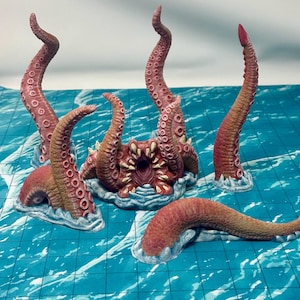 dnd KRAKEN Tabletop Sea Monster Pirate Ship Ocean Terrain Sea Creatures Tabletop Scatter Terrain RPG D&D Dungeons and Dragons image 2