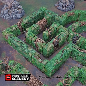 dnd Hedge Border Maze for Castle Trap and More Tabletop Scatter Terrain RPG D&D 28mm Dungeons and Dragons WW2 WWII Miniature